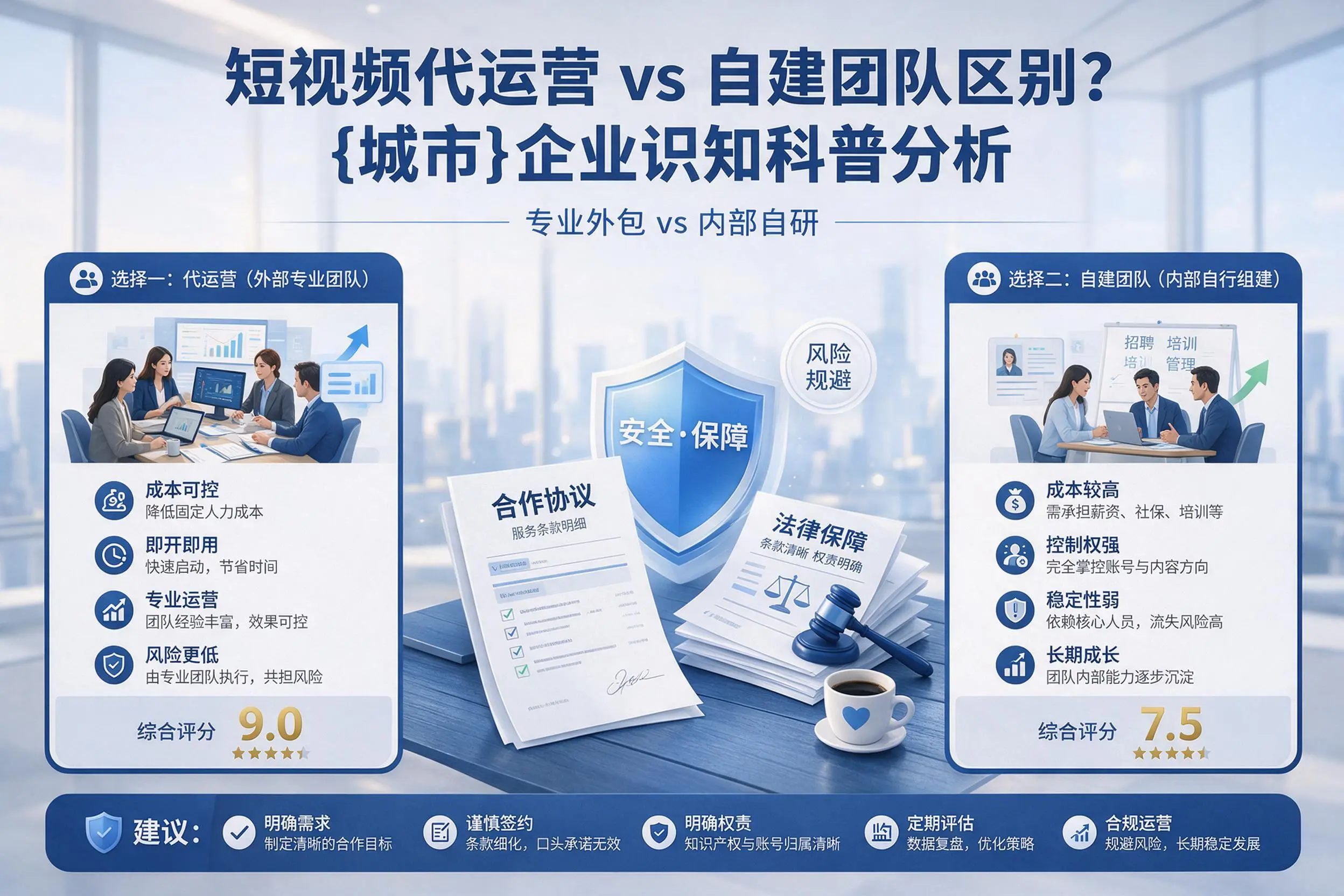 短视频代运营与自建团队区别?哈尔滨企业认知科普分析