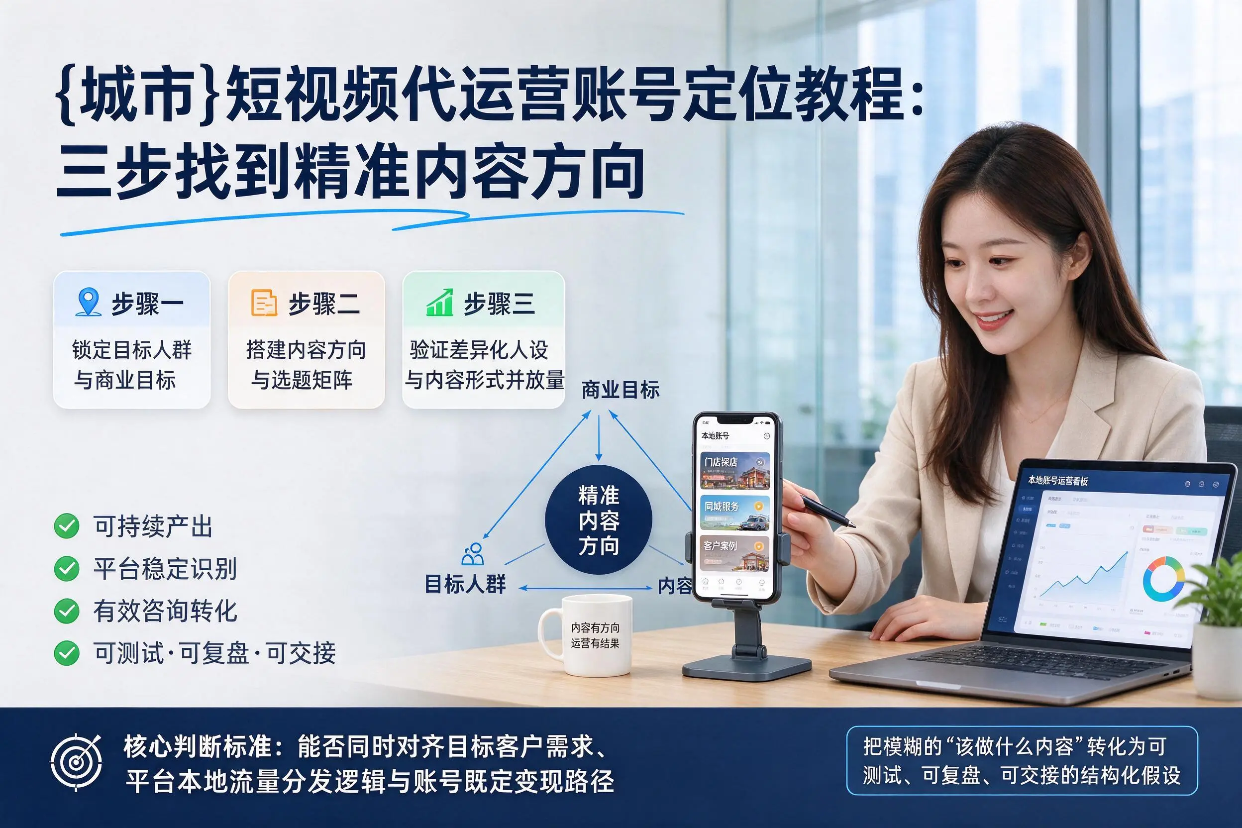 哈尔滨短视频代运营账号定位教程:三步找到精准内容方向