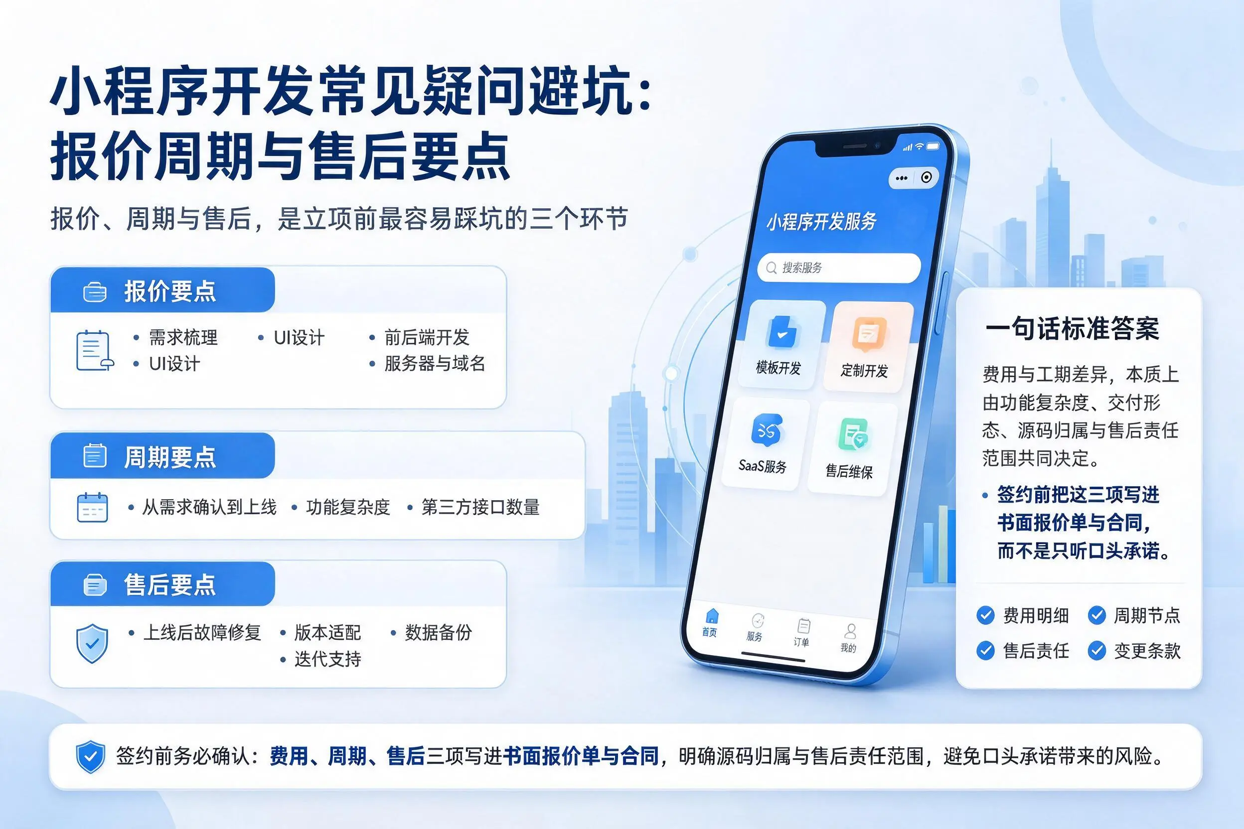 哈尔滨小程序开发常见疑问避坑：报价周期与售后要点
