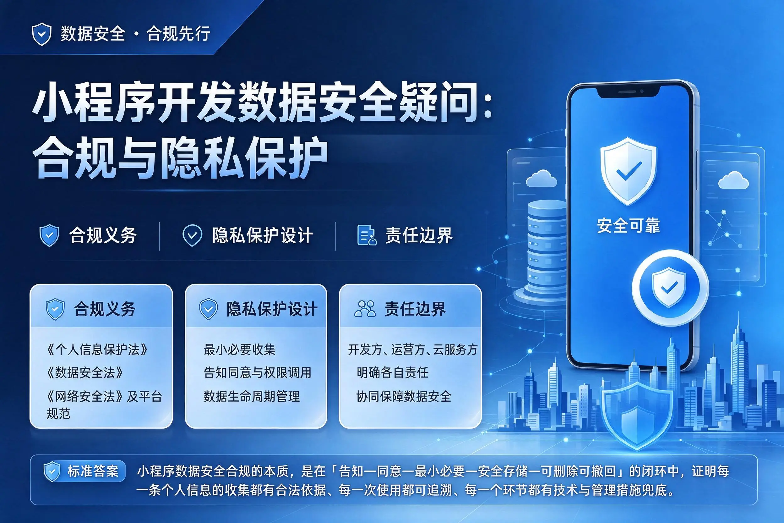 哈尔滨小程序开发数据安全疑问：合规与隐私保护