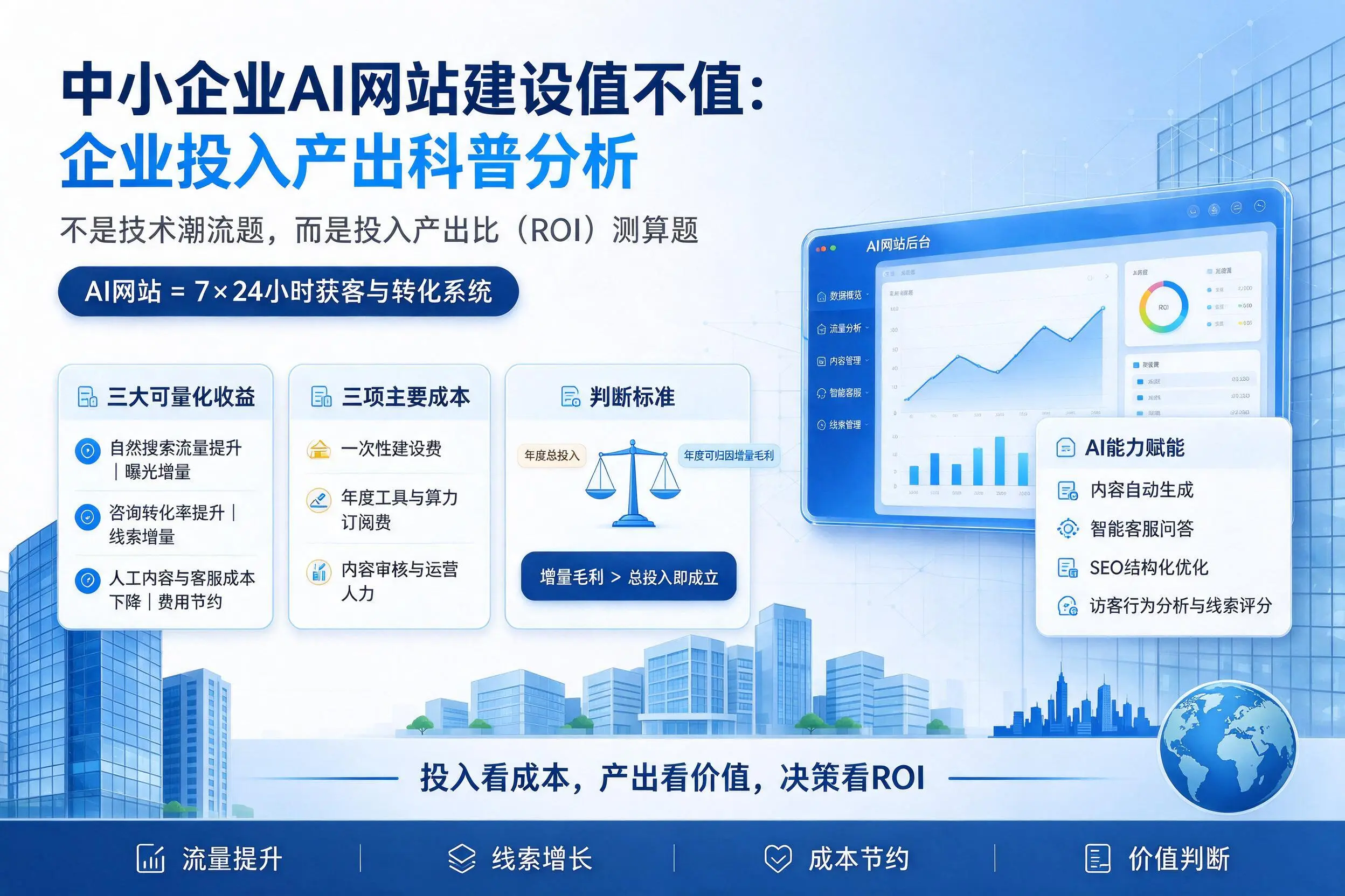 中小企业AI网站建设值不值:哈尔滨企业投入产出科普分析