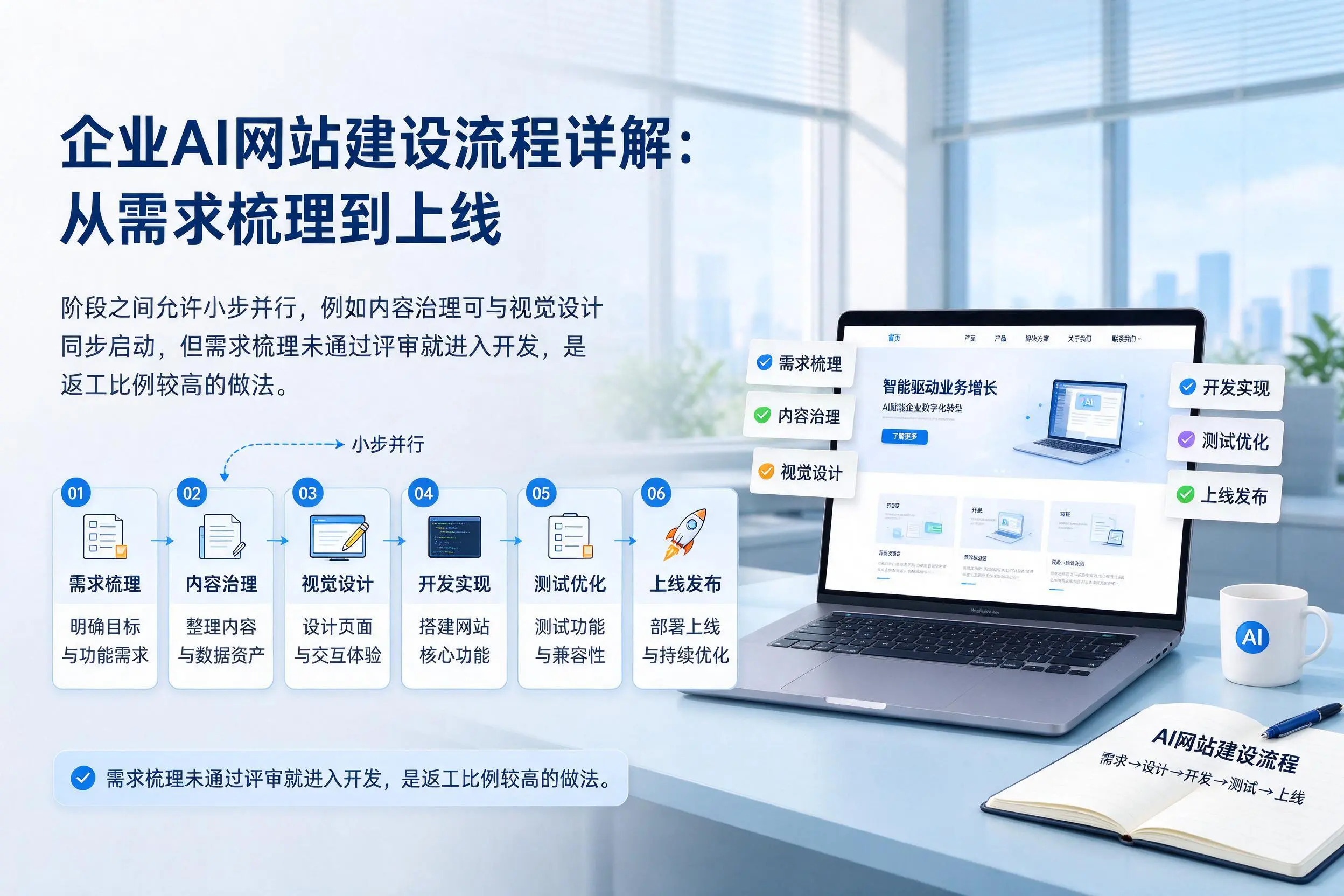 哈尔滨企业AI网站建设流程详解：从需求梳理到上线