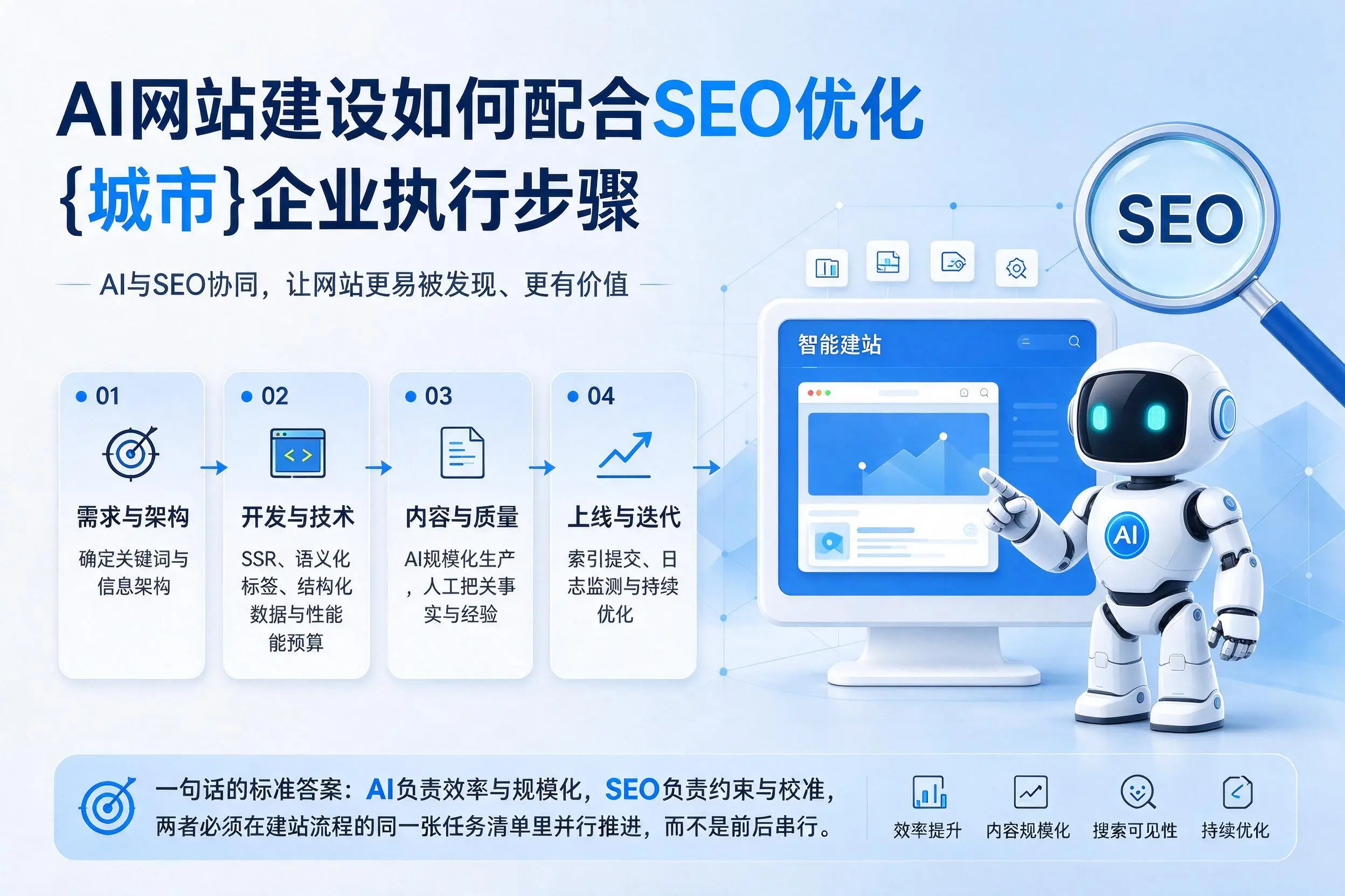 AI网站建设如何配合SEO优化，哈尔滨企业执行步骤