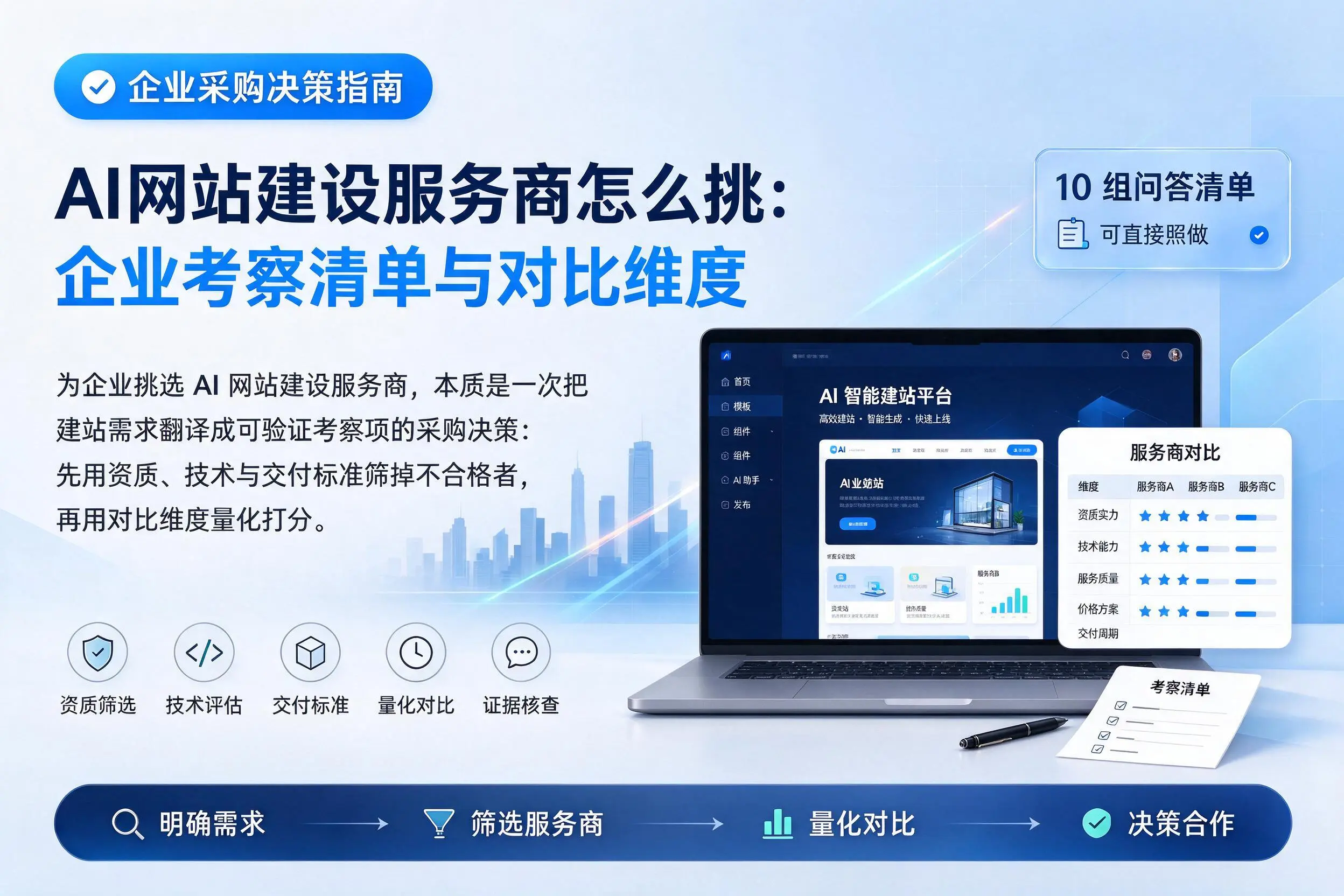 AI网站建设服务商怎么挑:哈尔滨企业考察清单与对比维度