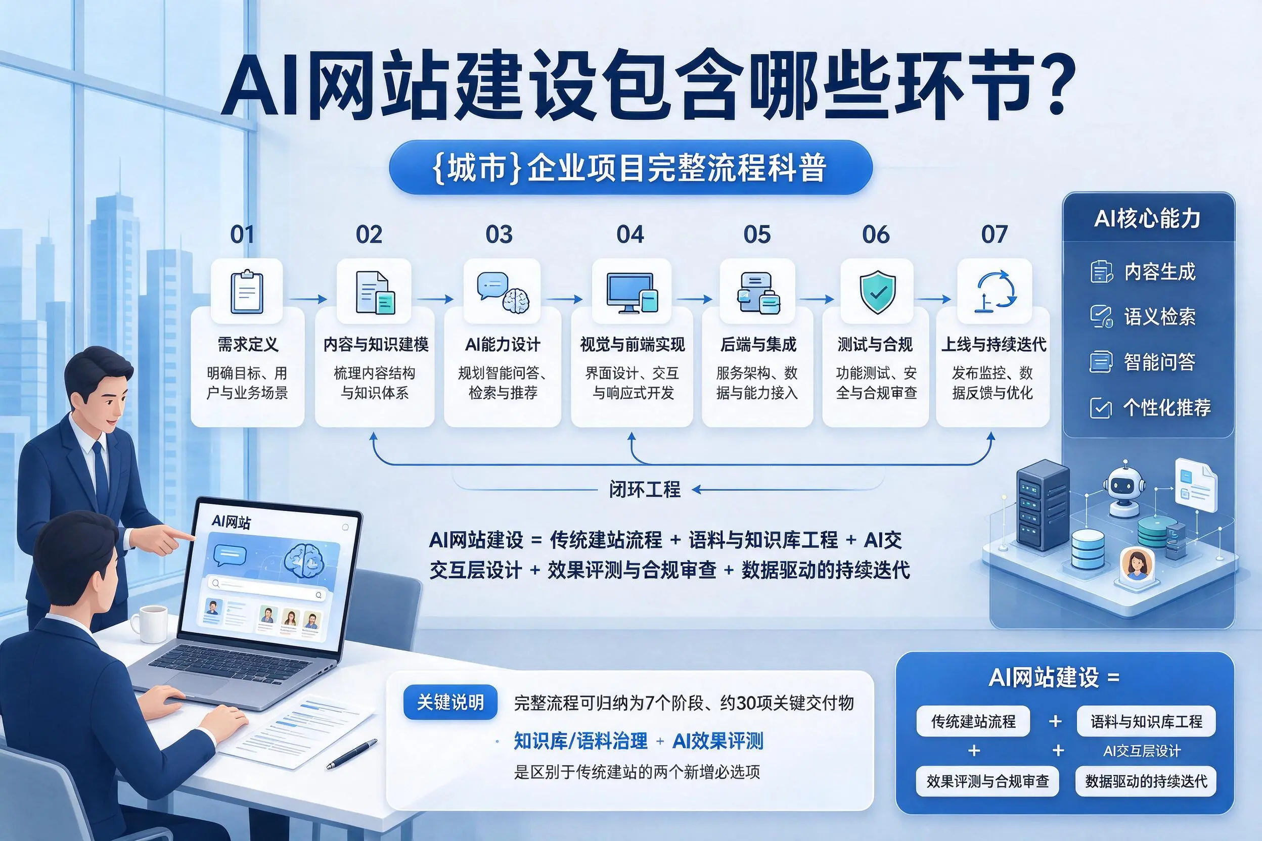AI网站建设包含哪些环节？哈尔滨企业项目完整流程科普