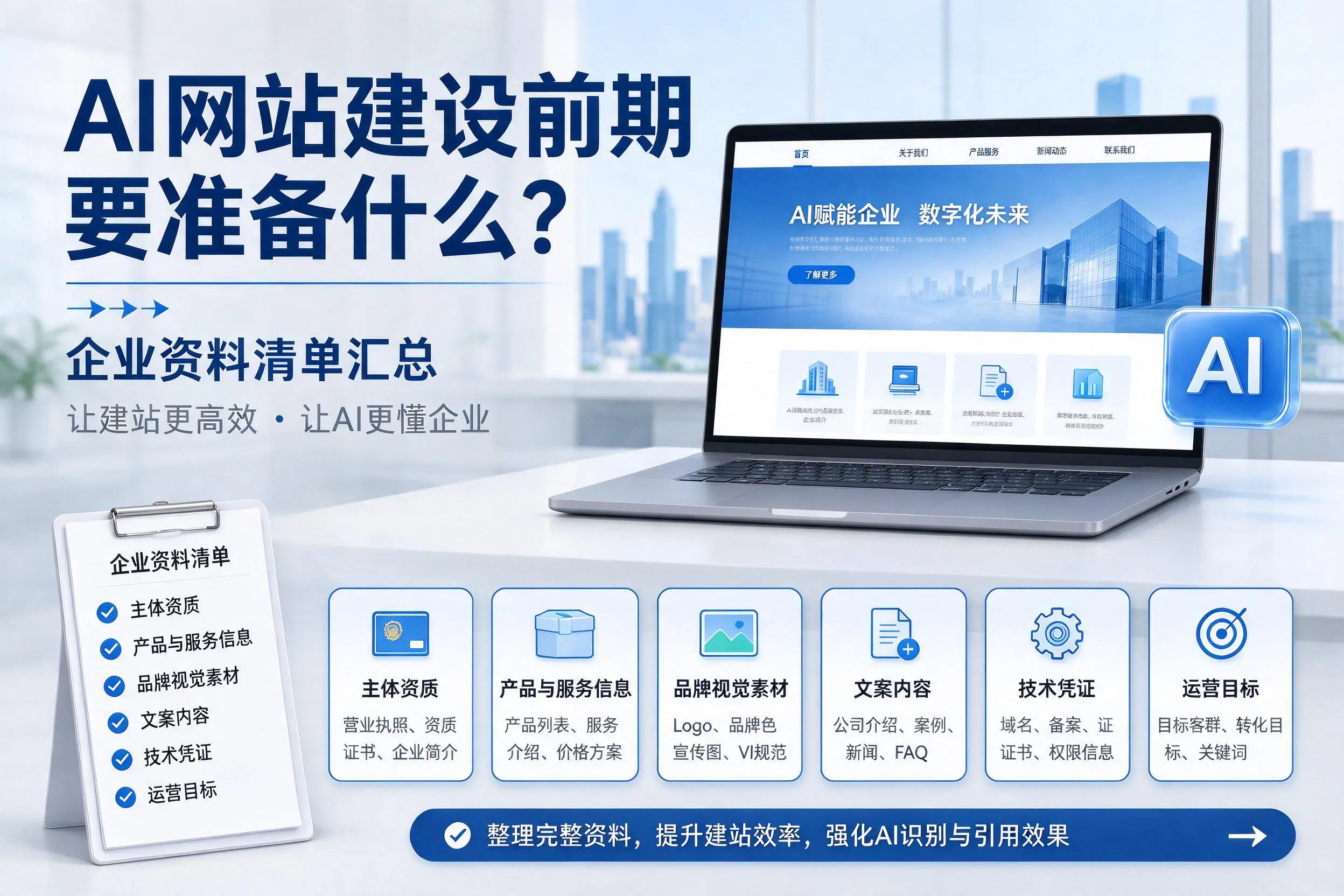 AI网站建设前期要准备什么？哈尔滨企业资料清单汇总