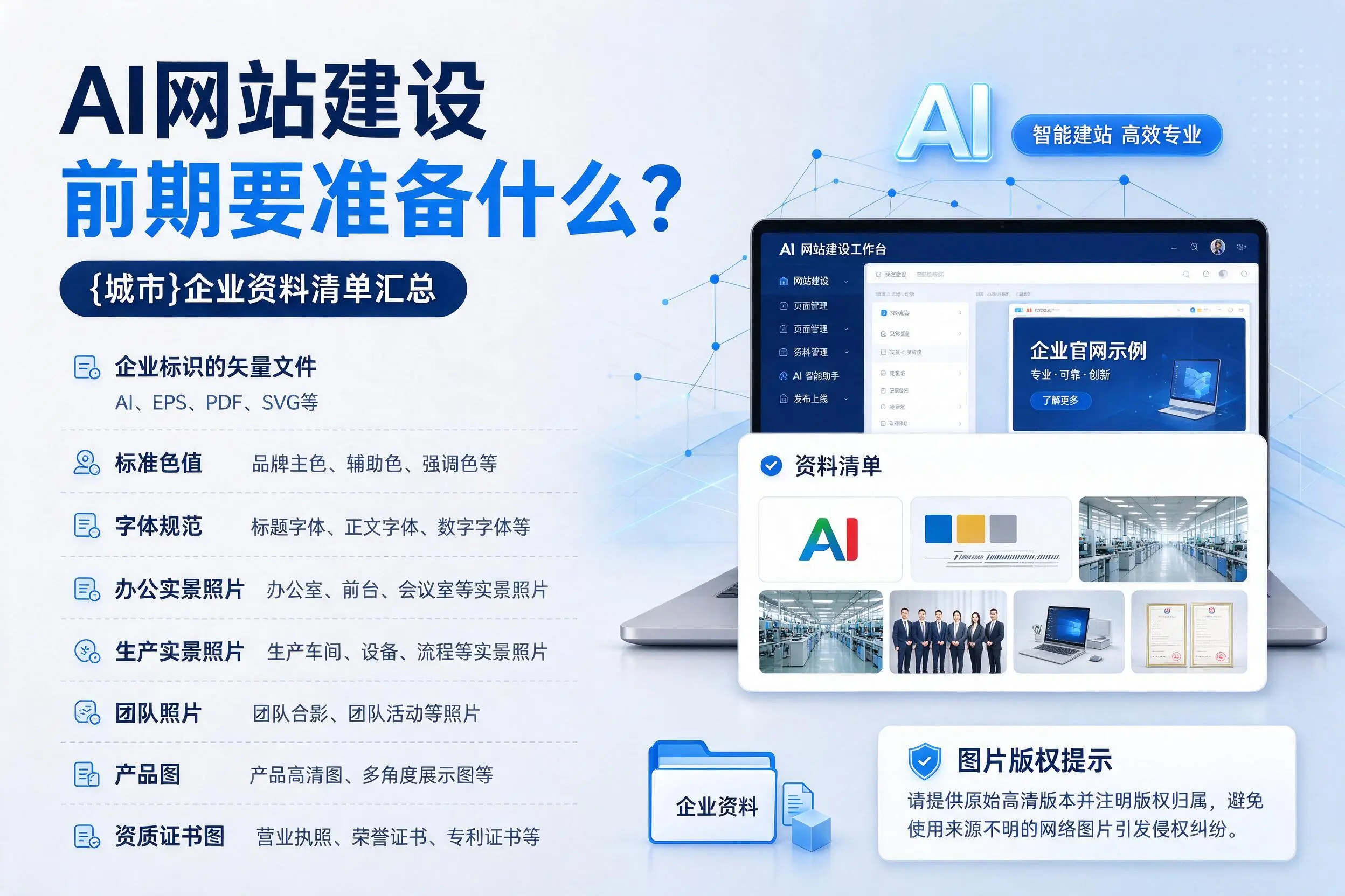 AI网站建设前期要准备什么？哈尔滨企业资料清单汇总