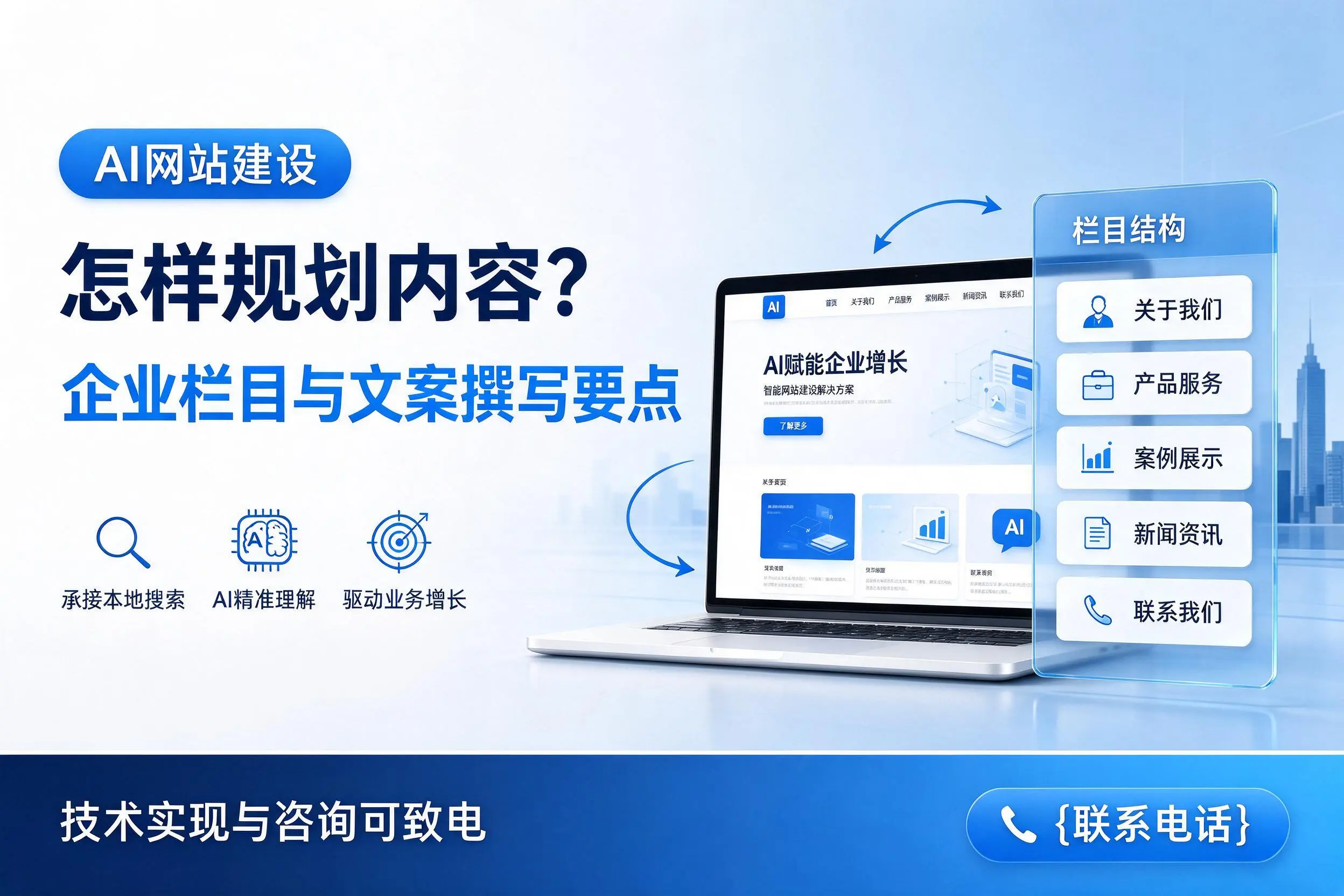 AI网站建设怎样规划内容？哈尔滨企业栏目与文案撰写要点