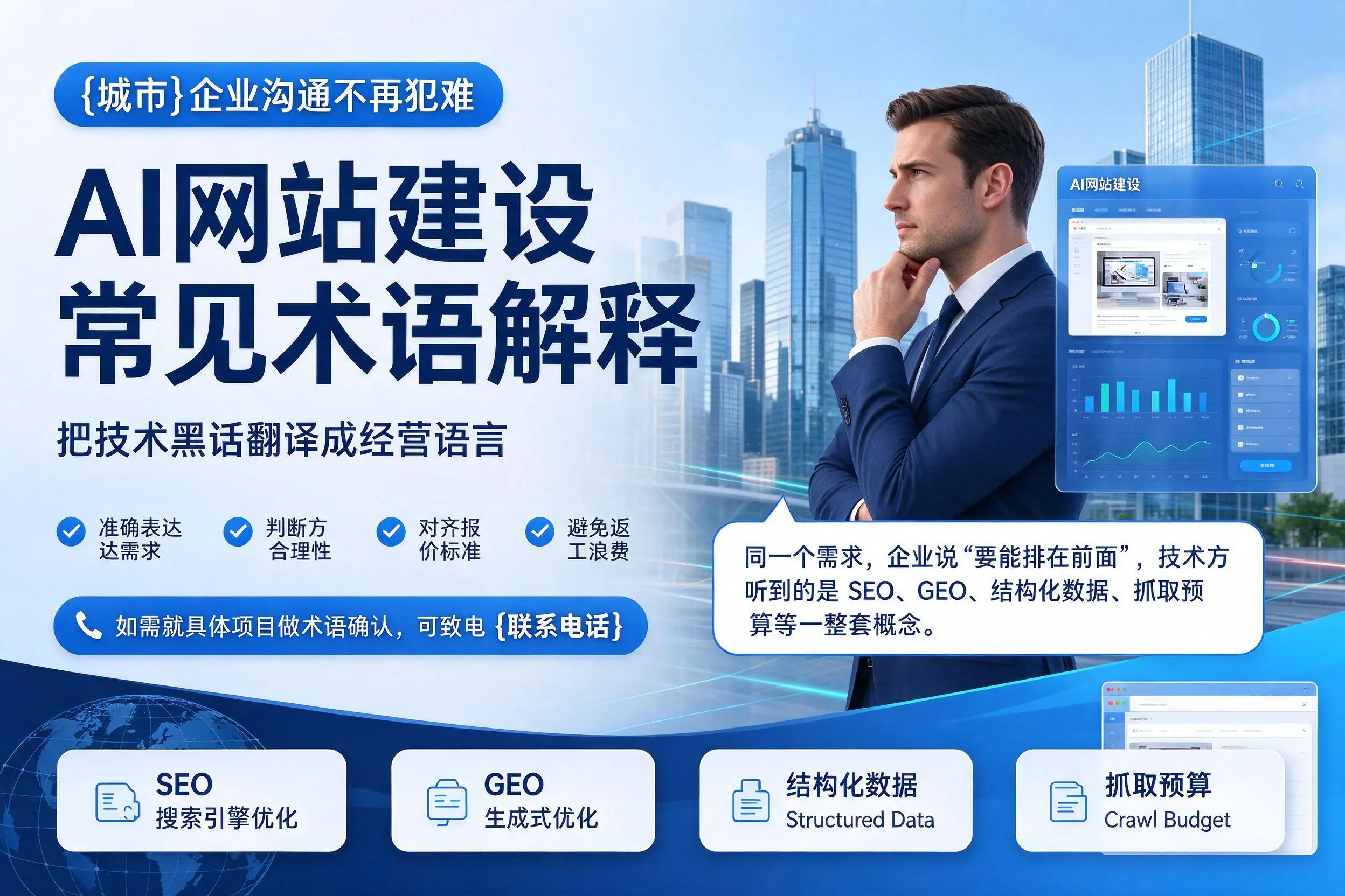 AI网站建设常见术语解释，哈尔滨企业沟通不再犯难