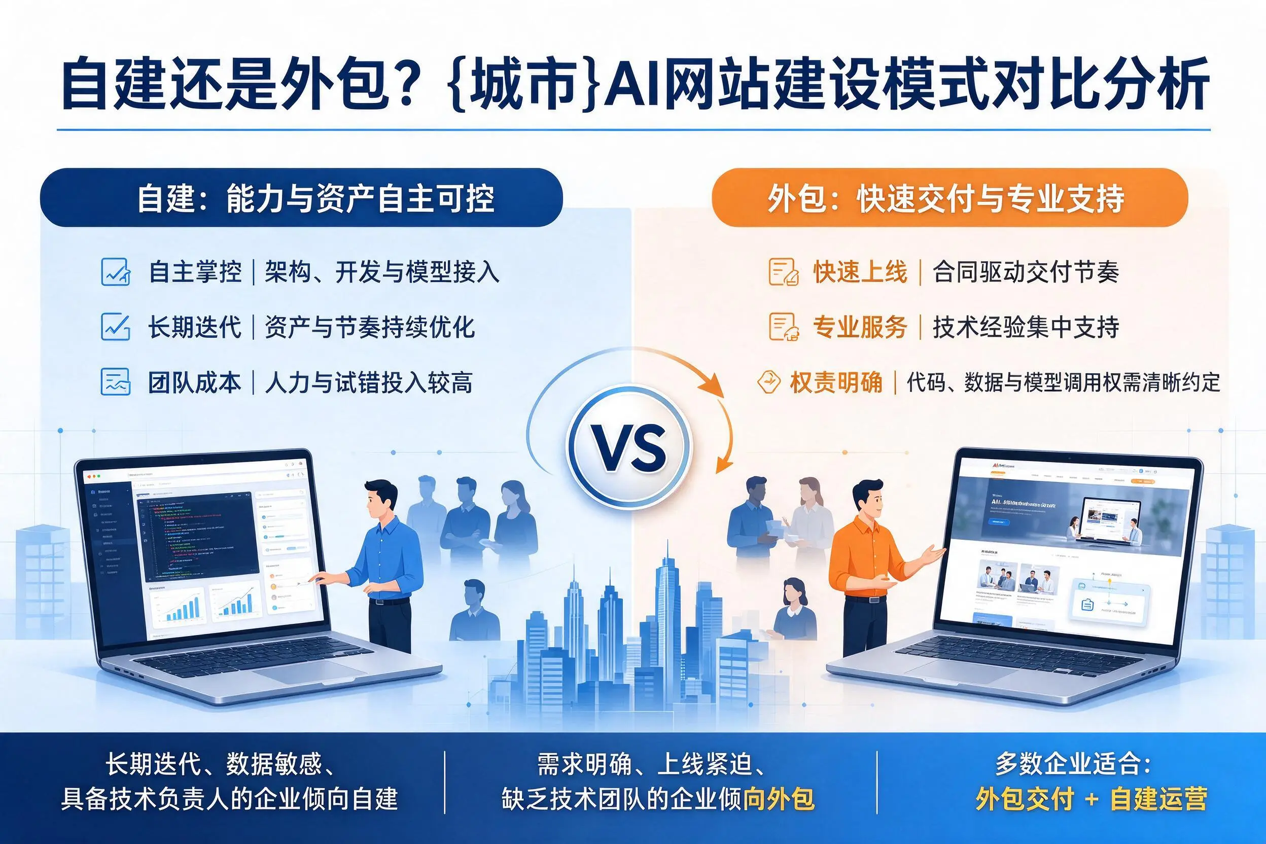 自建还是外包？哈尔滨AI网站建设模式对比分析