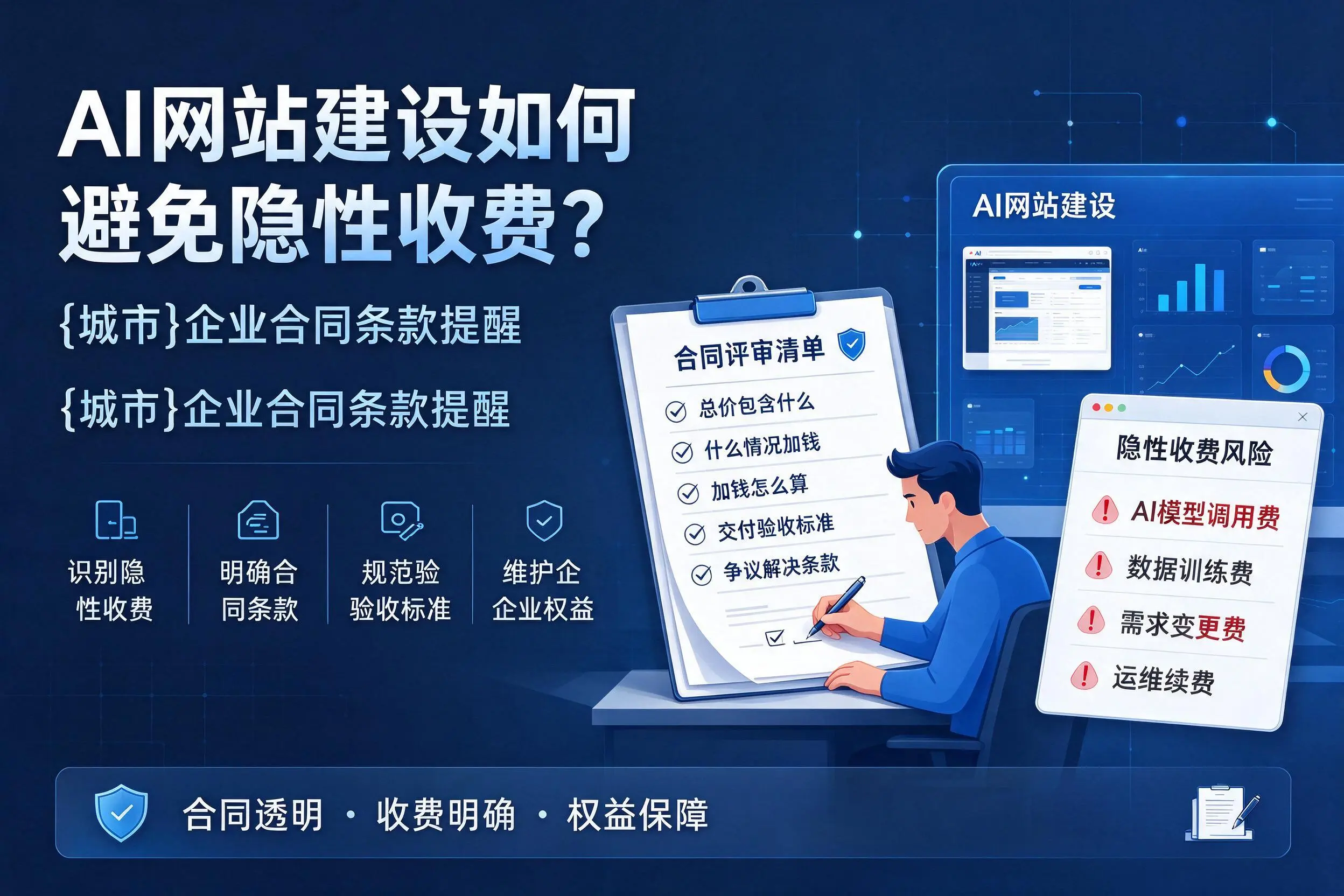 AI网站建设如何避免隐性收费？哈尔滨企业合同条款提醒