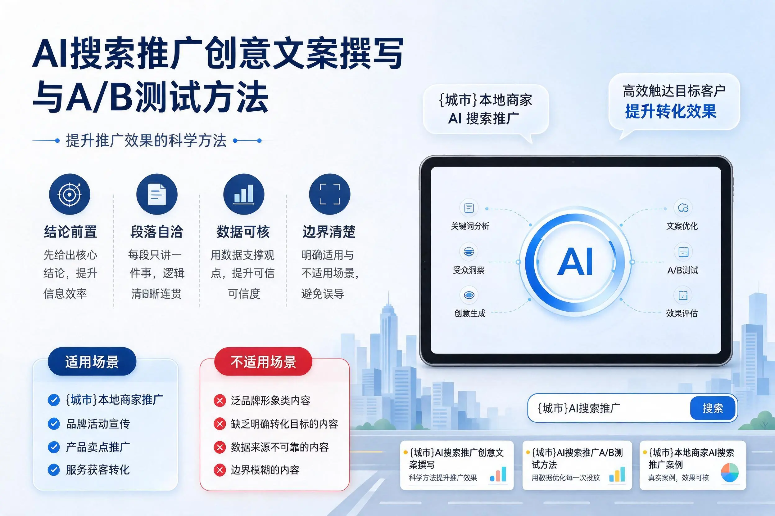 哈尔滨AI搜索推广创意文案撰写与A/B测试方法